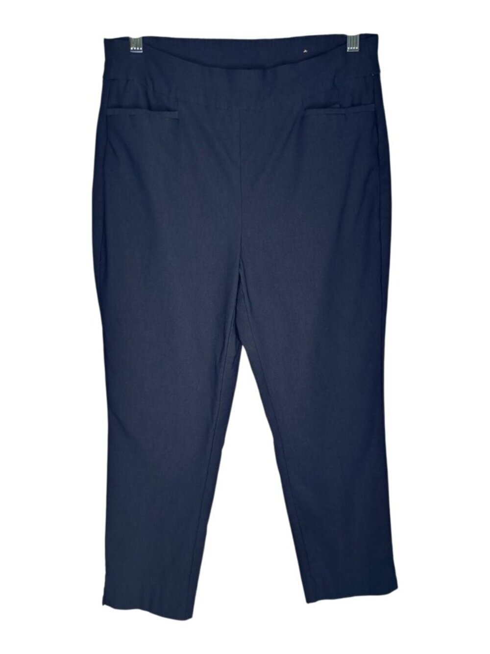 Chicos 1 Size 8 Women's Navy Blue Cropped Pull On Pants With Front Pockets